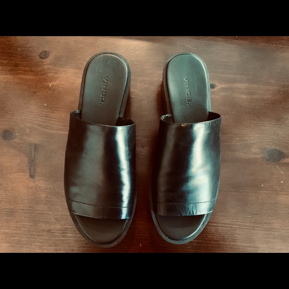 Vince Leather Platform Sandals